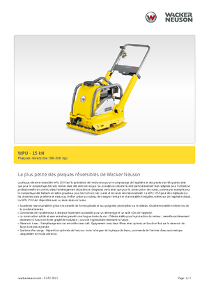 Tek Yönlü Titreşimli Plaka Sıkıştırıcıları Wacker Neuson WPU 1550 A