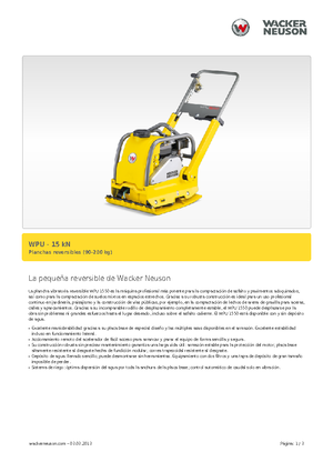 Tek Yönlü Titreşimli Plaka Sıkıştırıcıları Wacker Neuson WPU 1550 A
