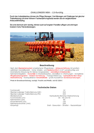 Pulluklar Kuhn Challenger 12 NSH
