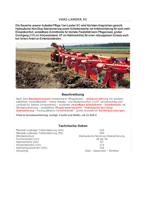 Pulluklar Kuhn Vari-Lander XC 7NSH
