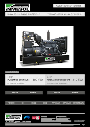 Diesel Power Generators INMESOL AD-110