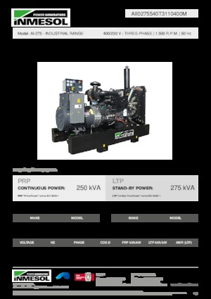 Diesel Power Generators INMESOL AI-275