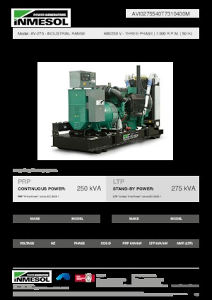 Dizel Jeneratörler INMESOL AV-275