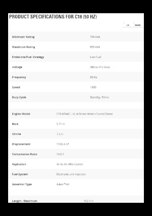 Dizel Jeneratörler Caterpillar C18-850