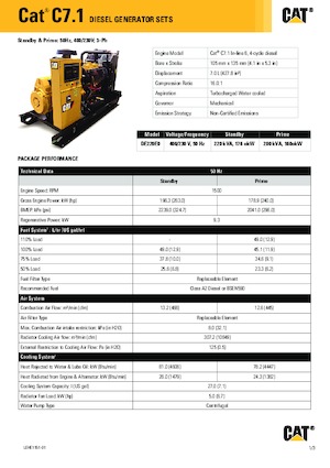 Diesel Power Generators Caterpillar C7.1-DE 220