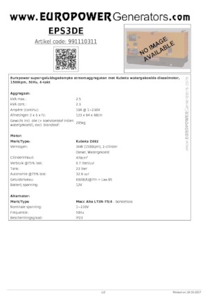 Dizel Jeneratörler Europower EPS3DE (MA)