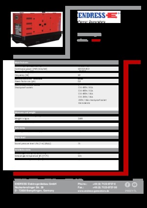 Diesel Power Generators Endress ESE 180 JW/RS