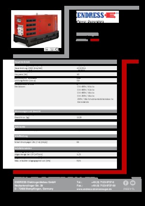 Dizel Jeneratörler Endress ESE 45 YW/RS