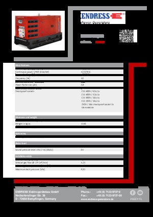 Dizel Jeneratörler Endress ESE 50 YW/RS
