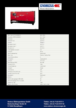 Diesel Power Generators Endress ESE 65 PW/AS