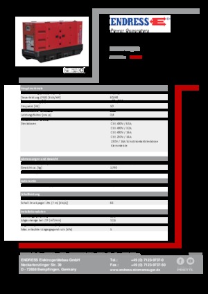 Dizel Jeneratörler Endress ESE 67 IW/RS