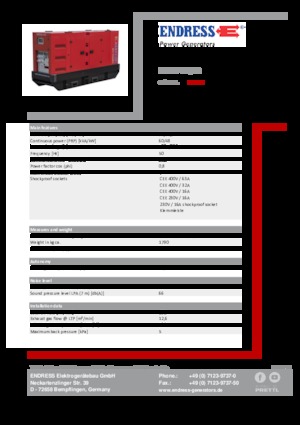 Dizel Jeneratörler Endress ESE 67 IW/RS