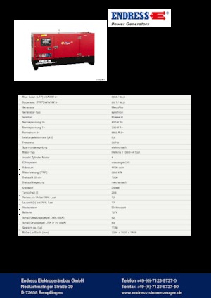 Dizel Jeneratörler Endress ESE 67 PW/MS