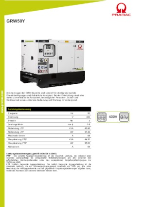 Diesel Power Generators PRAMAC Lifter GRW 50 Y
