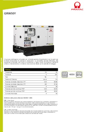 Diesel Power Generators PRAMAC Lifter GRW 50 Y