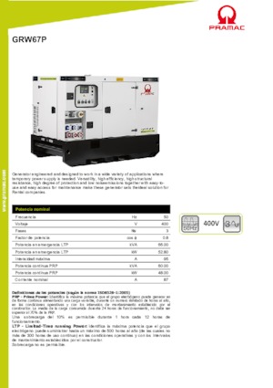 Dizel Jeneratörler PRAMAC Lifter GRW 67 P