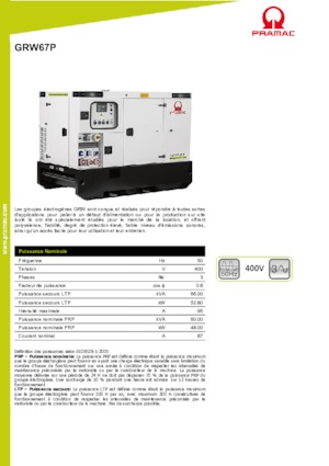 Dizel Jeneratörler PRAMAC Lifter GRW 67 P