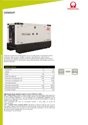 Diesel Power Generators PRAMAC Lifter GRW 95 P