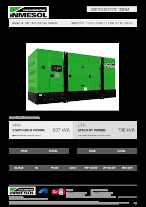 Diesel Power Generators INMESOL IV-700