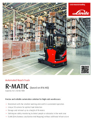 Reach Trucks Linde R16HD MATIC config. 3 