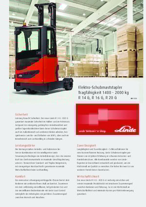 Reach Trucks Linde R16G Std.