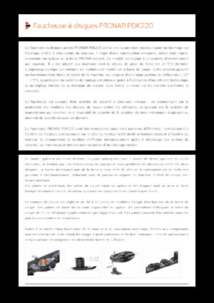 Arka monteli biçme makinesi diski klima olmadan Pronar PDK 220