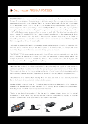 Rear-mounted mowers - disc without conditioner Pronar PDT 300