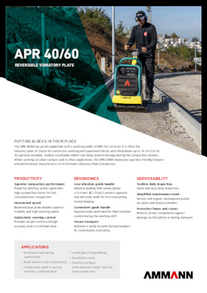 Reversible Vibratory Plate Compactors Ammann APR 4060