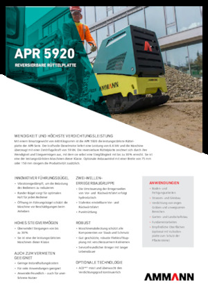 Ters Çevrilebilir Titreşimli Plaka Sıkıştırıcılar Ammann APR 5920