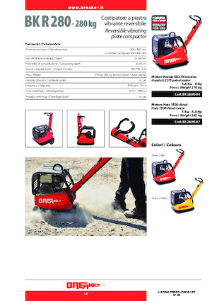 Reversible Vibratory Plate Compactors Breaker BK 280 R-07