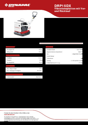 Reversible Vibratory Plate Compactors Dynapac DRP15DX
