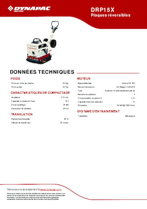 Reversible Vibratory Plate Compactors Dynapac DRP15X
