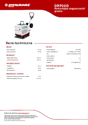 Ters Çevrilebilir Titreşimli Plaka Sıkıştırıcılar Dynapac DRP20D