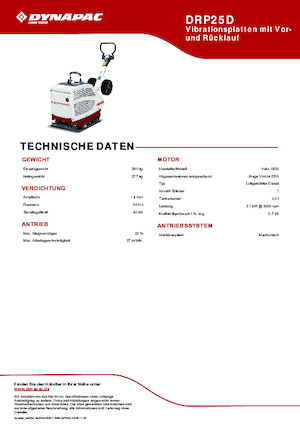 Reversible Vibratory Plate Compactors Dynapac DRP25D