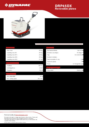Reversible Vibratory Plate Compactors Dynapac DRP45DX