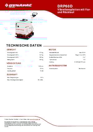 Reversible Vibratory Plate Compactors Dynapac DRP60D