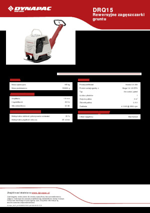 Reversible Vibratory Plate Compactors Dynapac DRQ15
