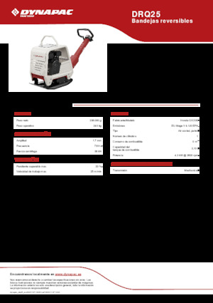 Reversible Vibratory Plate Compactors Dynapac DRQ25