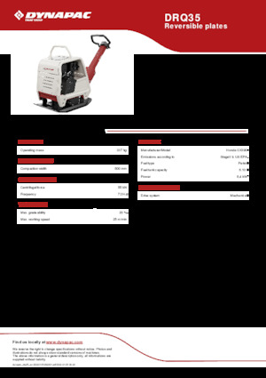 Reversible Vibratory Plate Compactors Dynapac DRQ35