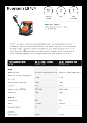 Reversible Vibratory Plate Compactors Husqvarna LG 164