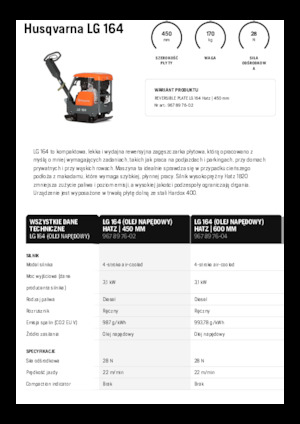 Reversible Vibratory Plate Compactors Husqvarna LG 164