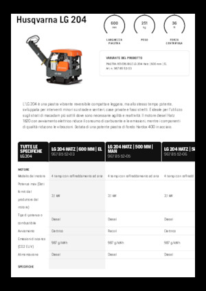 Reversible Vibratory Plate Compactors Husqvarna LG 204
