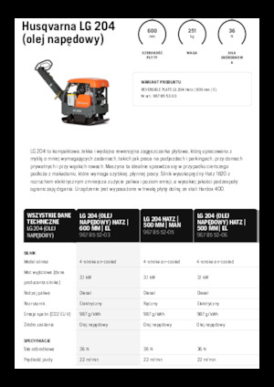 Reversible Vibratory Plate Compactors Husqvarna LG 204