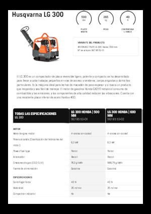 Reversible Vibratory Plate Compactors Husqvarna LG 300