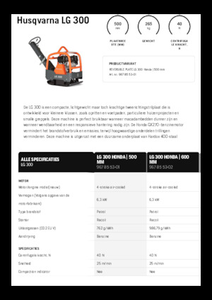 Reversible Vibratory Plate Compactors Husqvarna LG 300