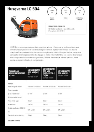 Reversible Vibratory Plate Compactors Husqvarna LG 504