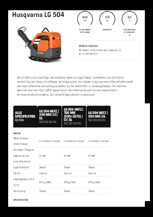 Reversible Vibratory Plate Compactors Husqvarna LG 504