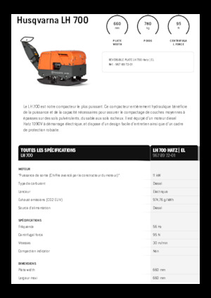 Reversible Vibratory Plate Compactors Husqvarna LH 700