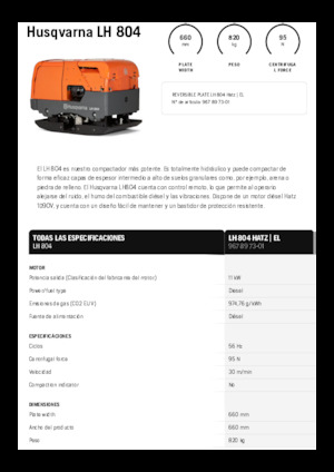 Reversible Vibratory Plate Compactors Husqvarna LH 804