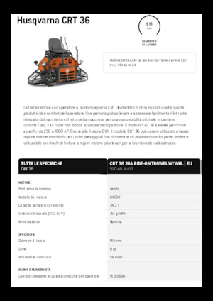 Çift malalar üzerine binmek Husqvarna CRT 36